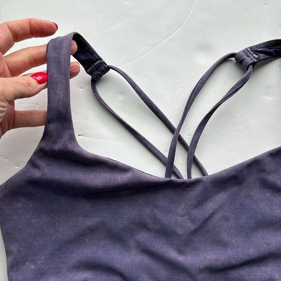 Lululemon Free To Be Bra Long Line *Rib Snow Wash Midnight Orchid Size 10 - Picture 5 of 14